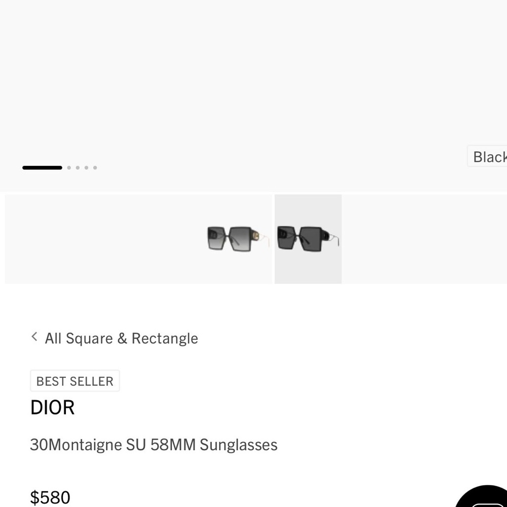 Dior Black Geometric Sunglasses - Picture 4 of 4